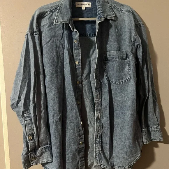 Denim Forum Blue Casual Button Down Shirt 7 yrs pctr ths bleu - Picture 1 of 2